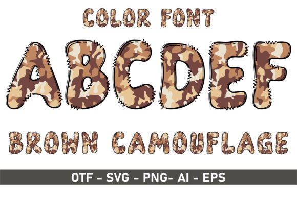 Brown Camouflage Font for Web Design
