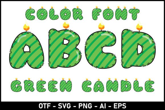 Green Candle: A Playful Color Font for Editorial Design