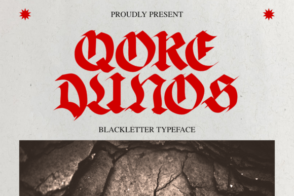 Qore Dunos: A Blackletter Display Font for Handmade Sellers
