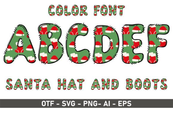 Santa Hat and Boots Font for Festive Campaigns