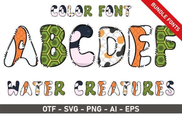 Water Creature Bundle: A Playful Color Font for Campaigns